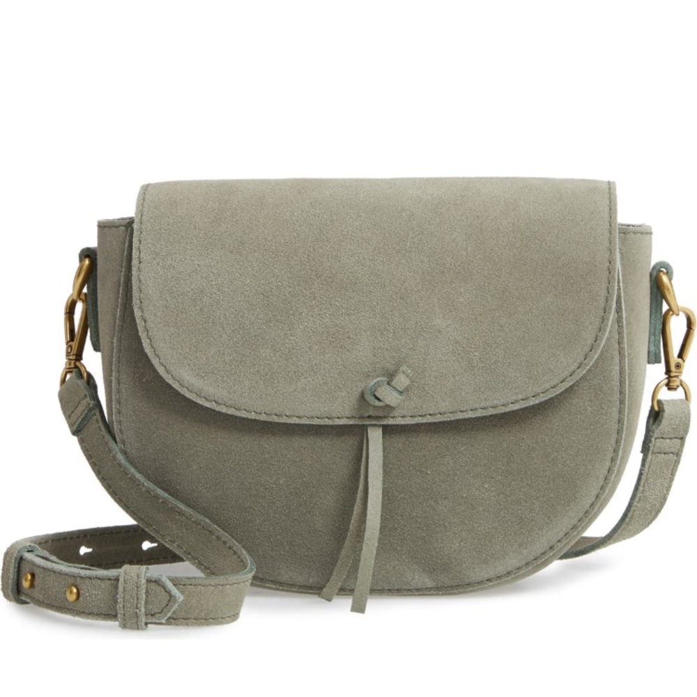 Madewell elsewhere tie saddle bag in suede